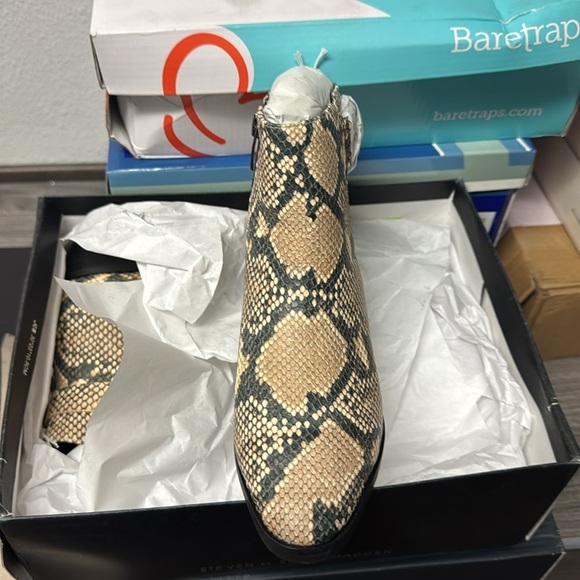 Steve Madden Ankle Boot Leather Snakeskin Ringer - Picture 4 of 5